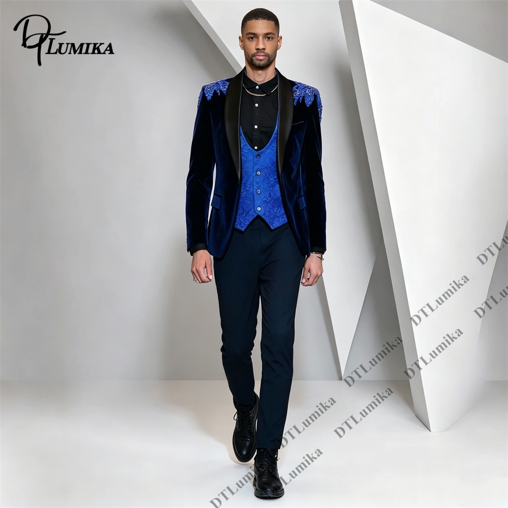 Peagent Men 3 Piece Velvet Sui - Men'S Formal Wear For Office 评论和价格