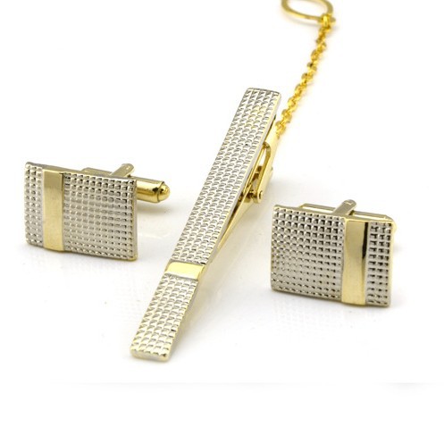 A Set Men's Tie Clip Cufflinks - Mens Formal Look 评论和价格